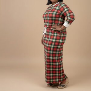 The Joyful Praise Plaid Pajama Skirt Set