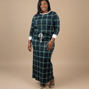 The Faithful Comfort Plaid Pajama Skirt Set